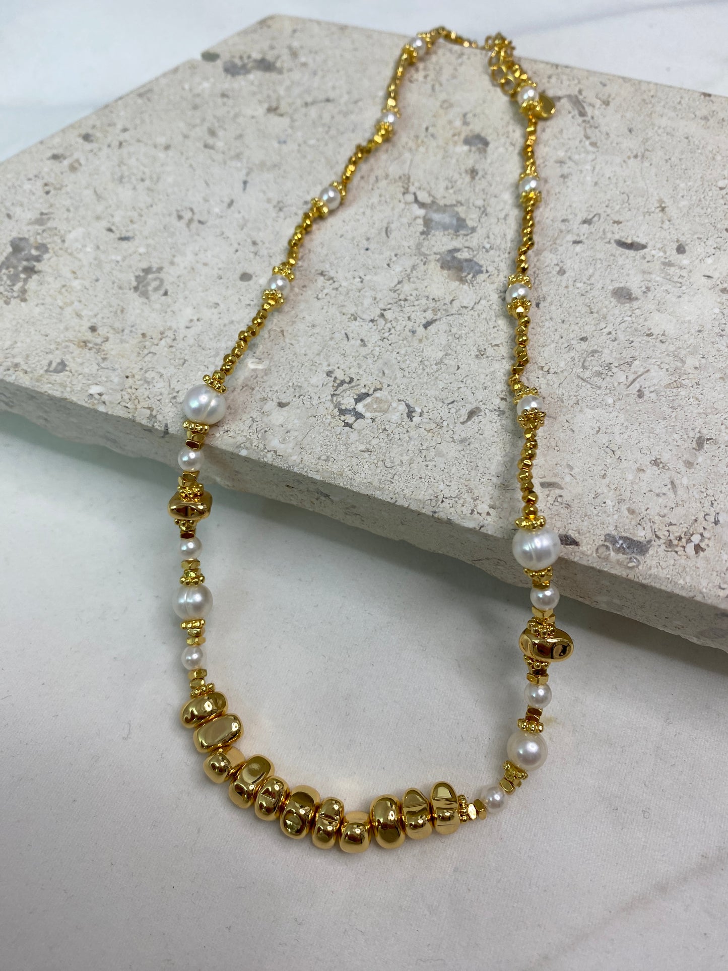 14K Gold Plated Pearl Necklace