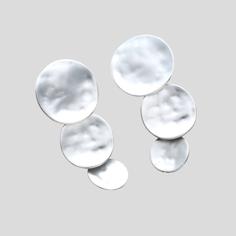 Silver Circle Clip On Earrings