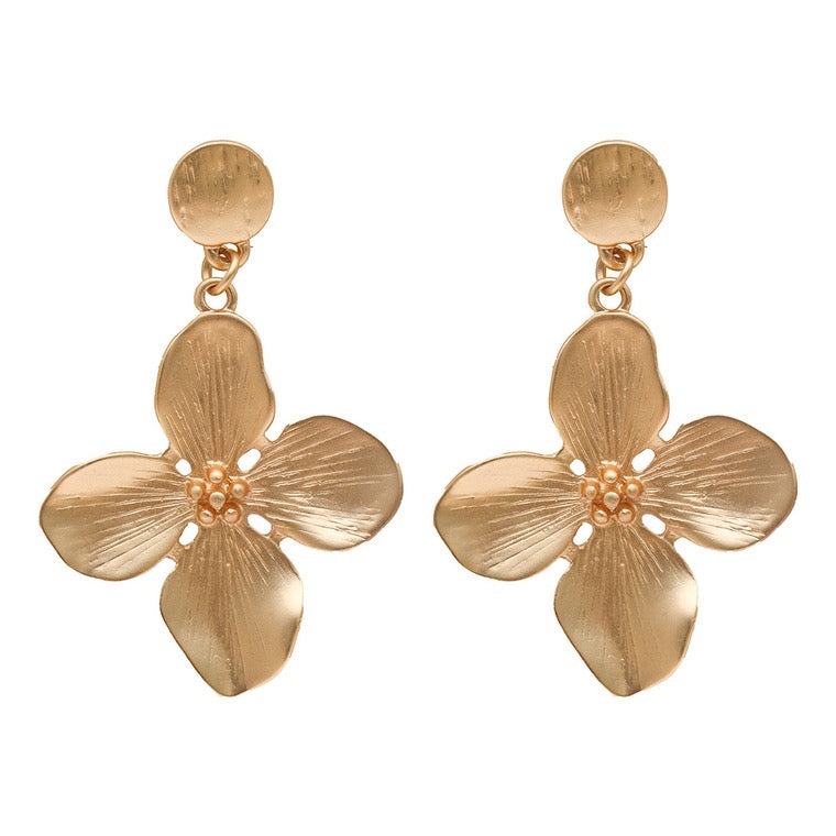 Gold Flower Earrings