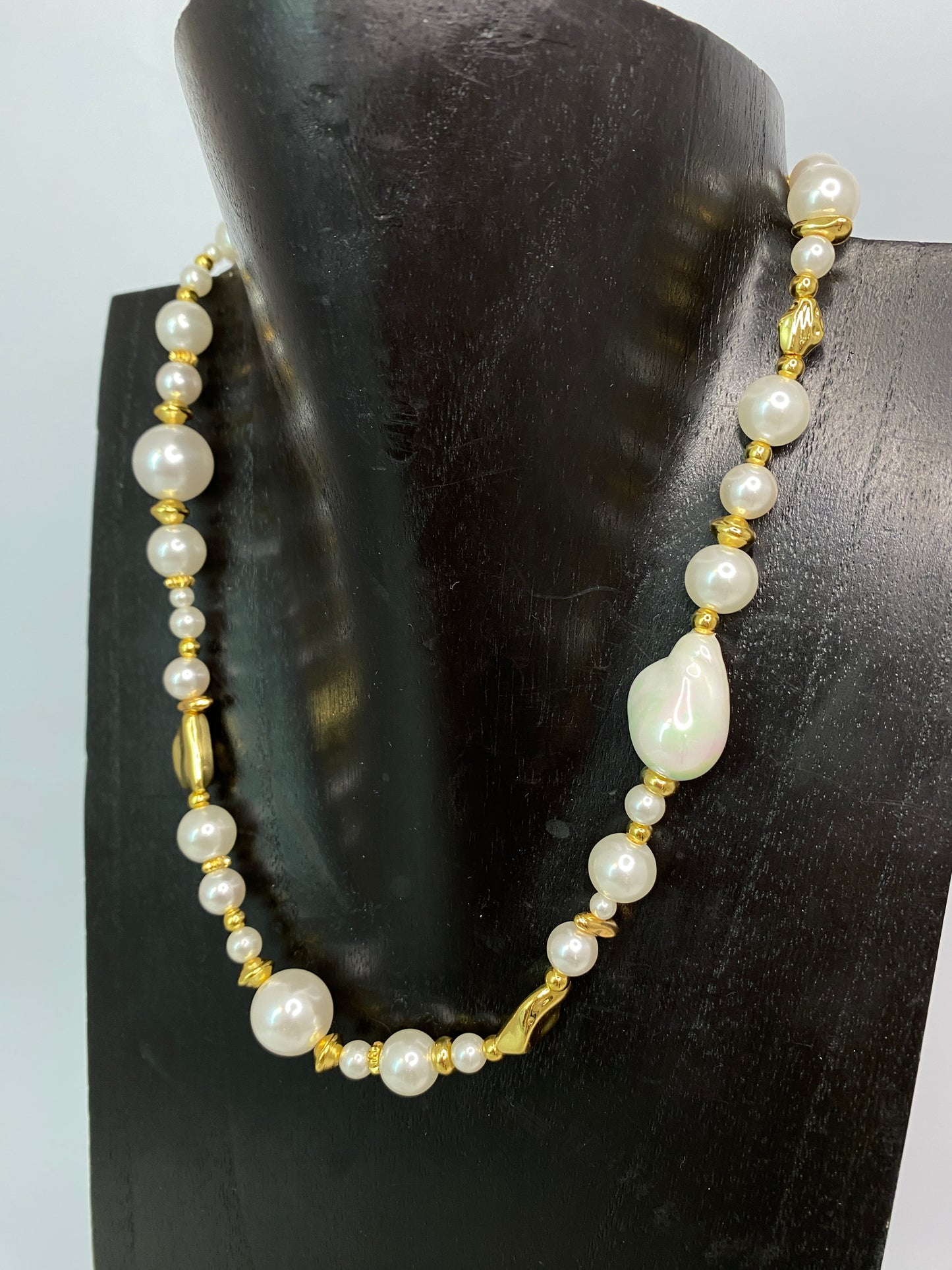 14K Gold Plated Pearl Necklace