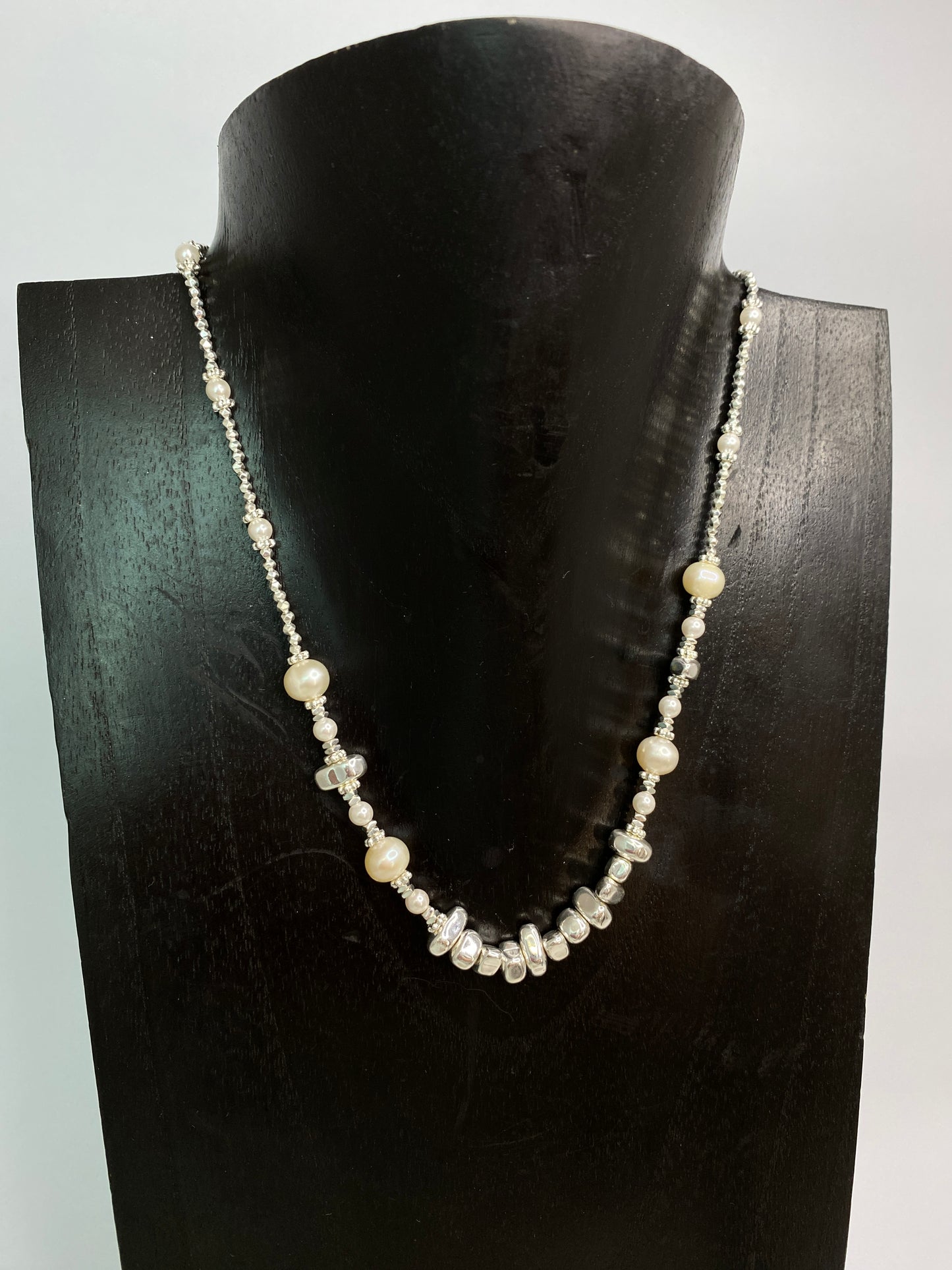 14K Silver Plated Pearl Necklace