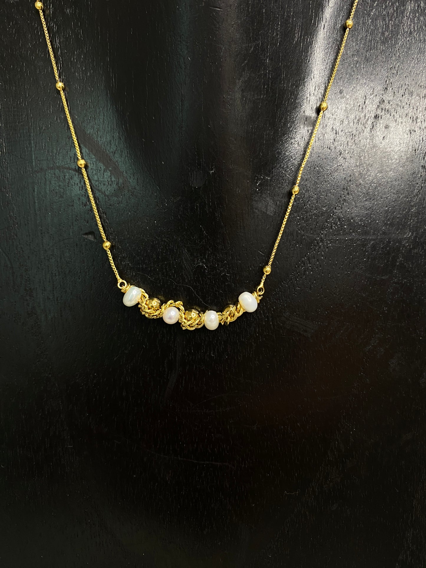 14K Gold Plated Pearl Necklace