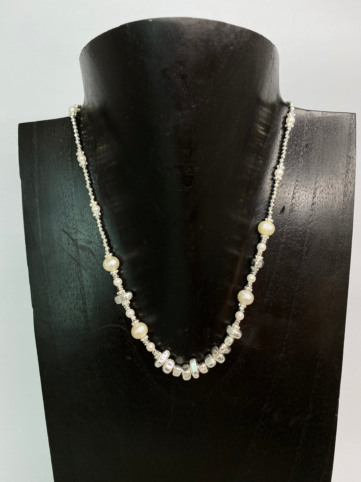 14K Silver Plated Pearl Necklace