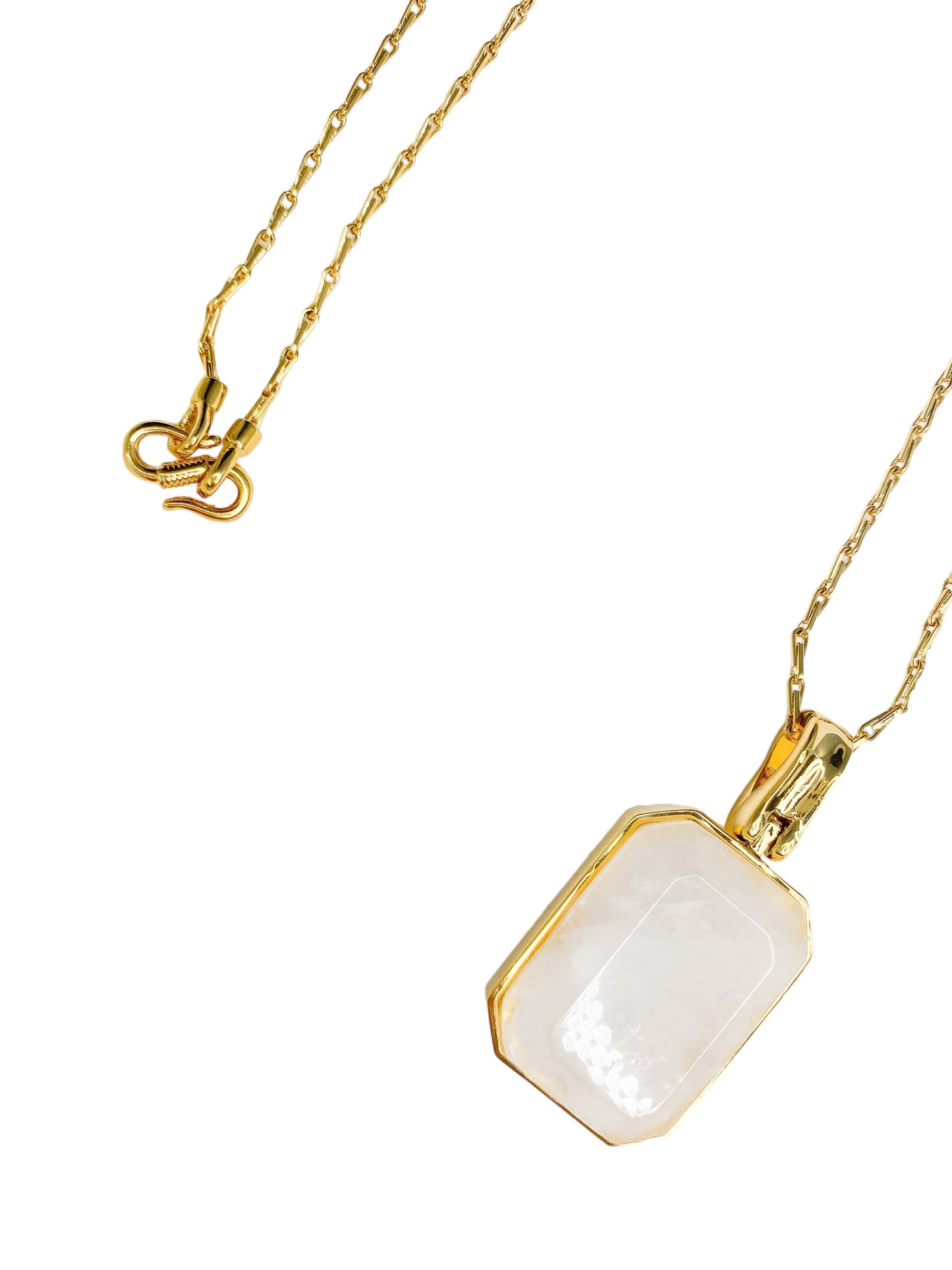Gemstone long gold necklace