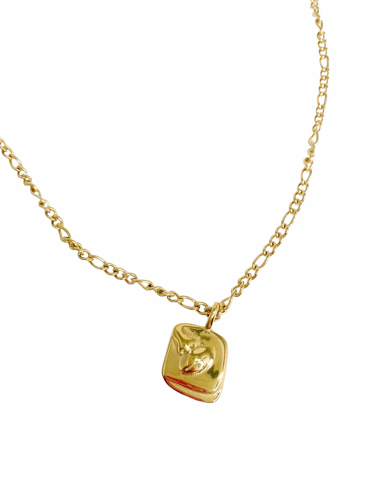 Gold Face Pendant Necklace