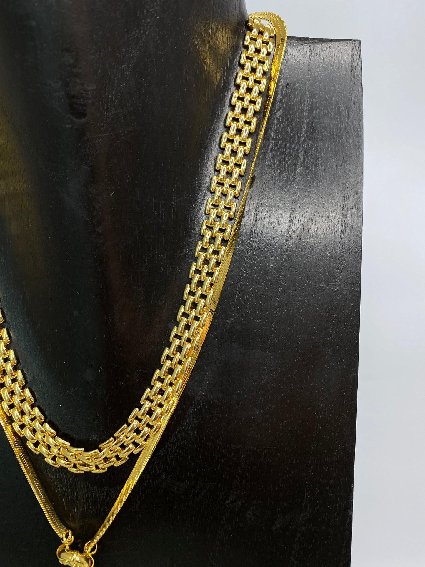 14K Gold Plated Pearl 3 Layers Necklace