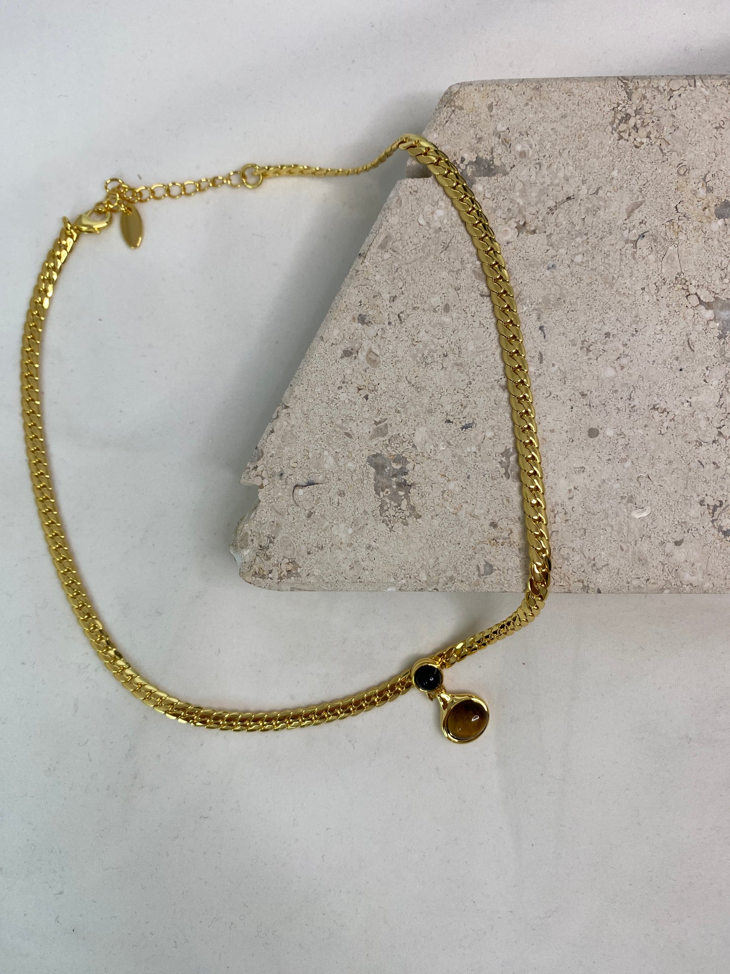 14K Gold Plated Brown Necklace
