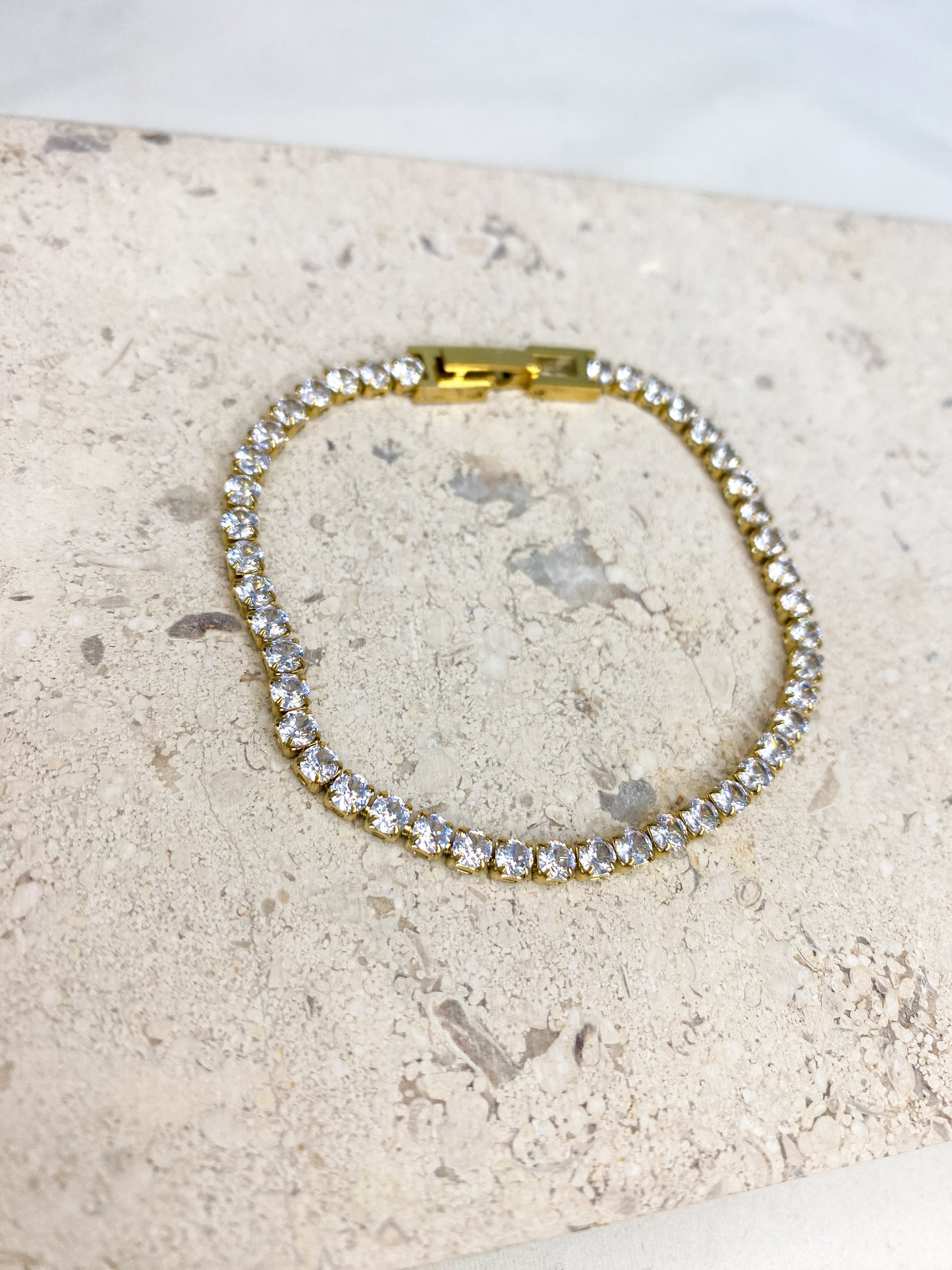 Gold Rhinestone Tennis Bracelet