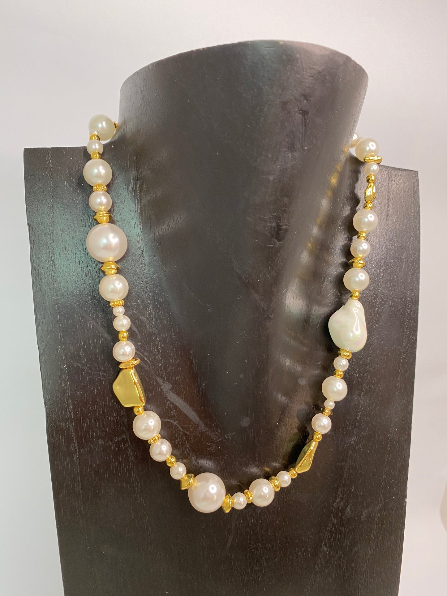 14K Gold Plated Pearl Necklace
