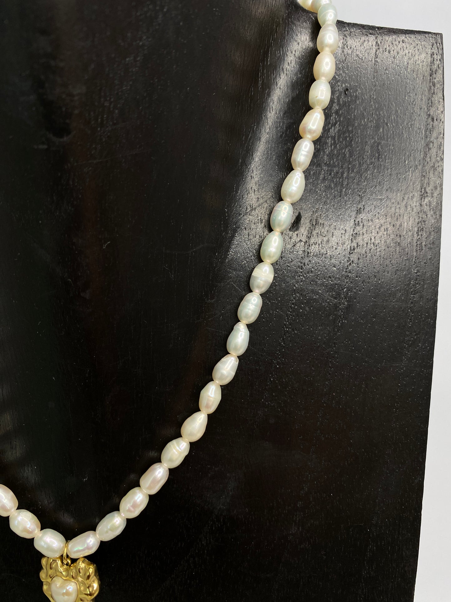 14K Gold Plated Pearl Heart Necklace