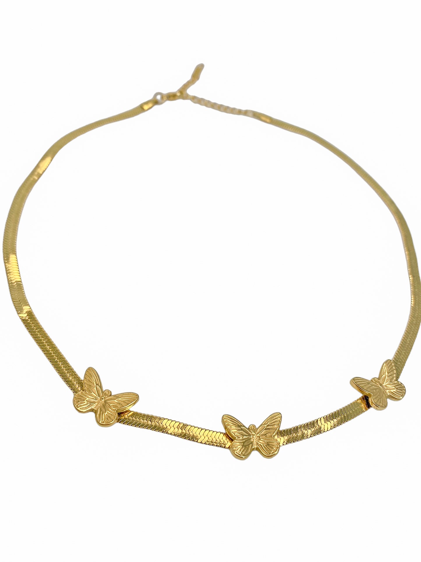 Gold 3 Butterfly Necklace