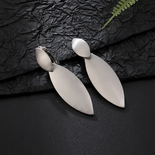 Silver Diamond Shape Clip On Earrings