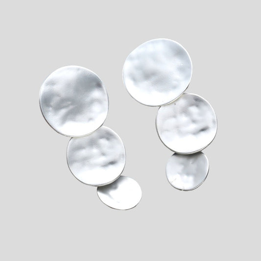 Silver Circle Clip On Earrings