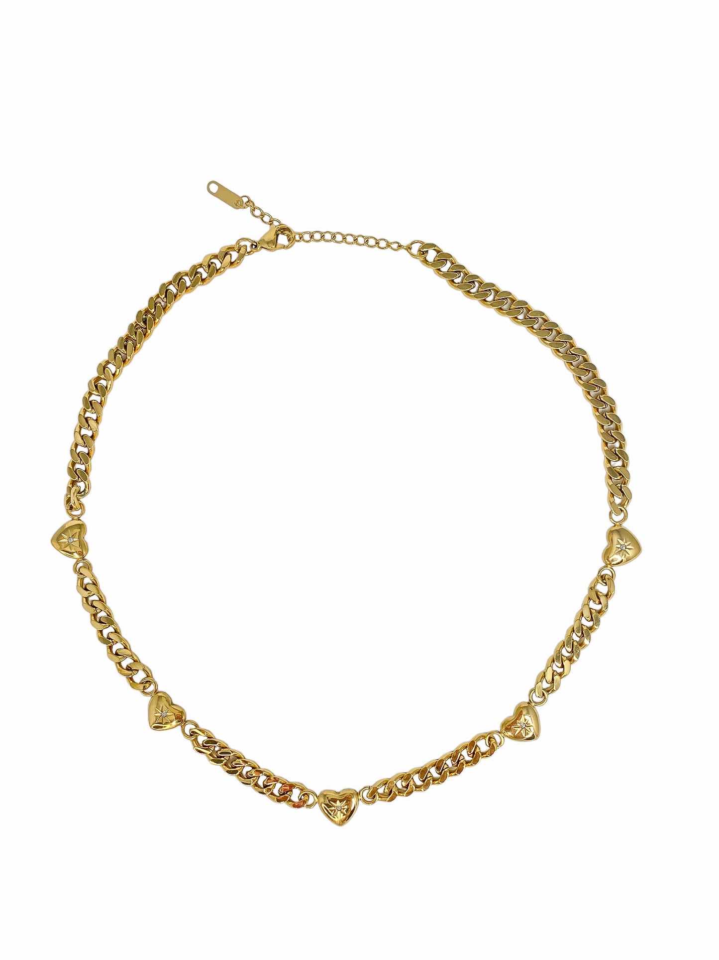 Gold Multiple Hearts Necklace