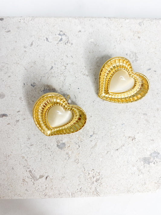Gold Heart Earrings