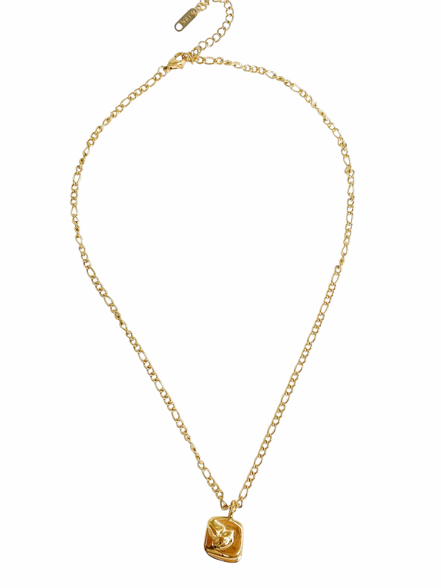 Gold Face Pendant Necklace