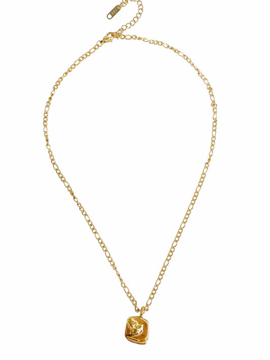 Gold Face Pendant Necklace
