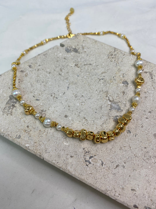 14K Gold Plated Pearl Necklace