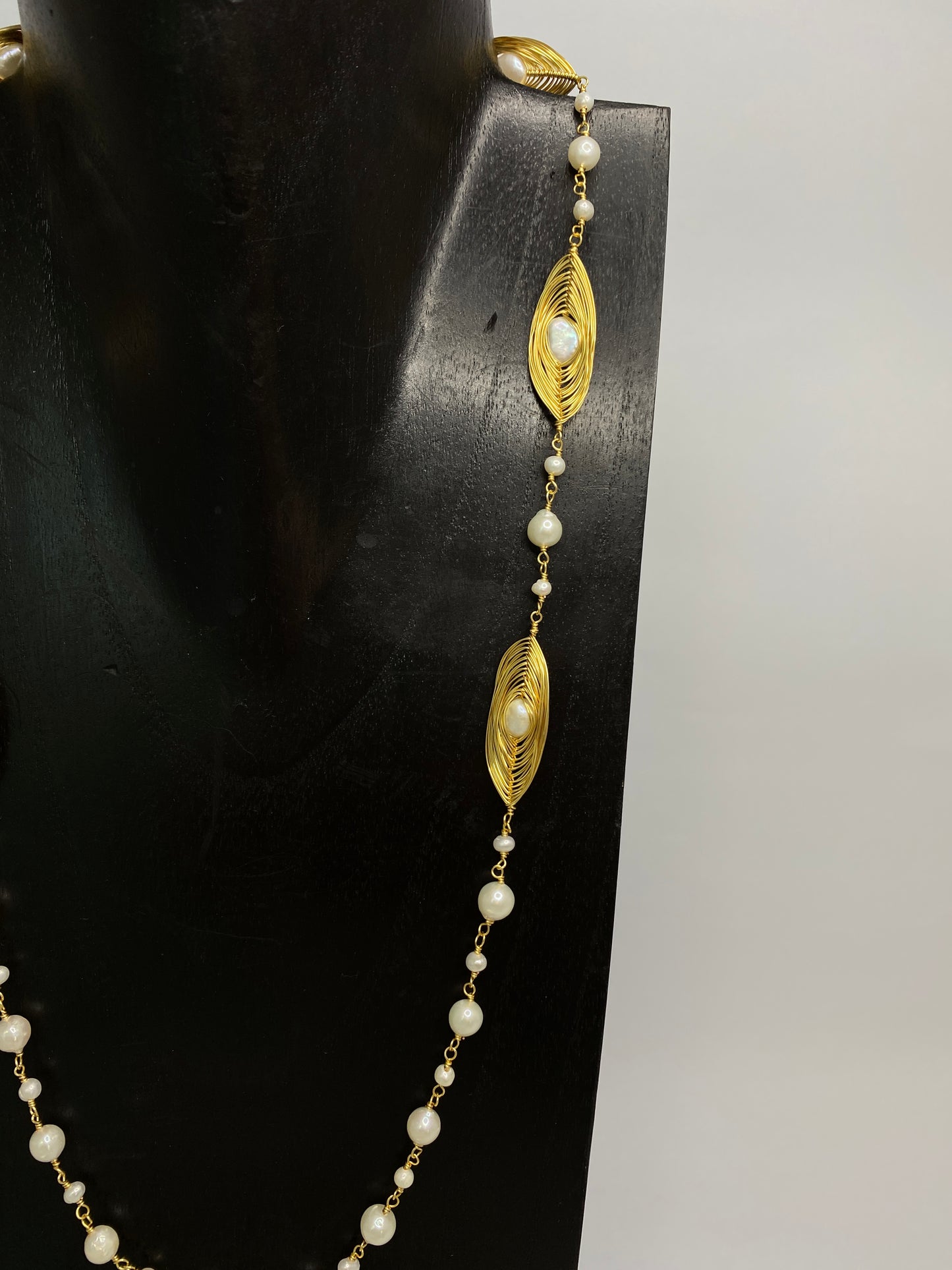 14K Gold Plated Pearl Necklace