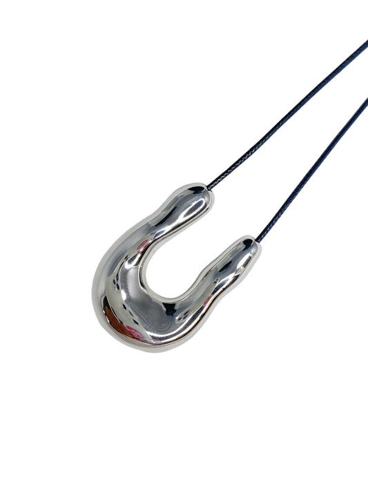 Silver U-Shape Pendant Necklace
