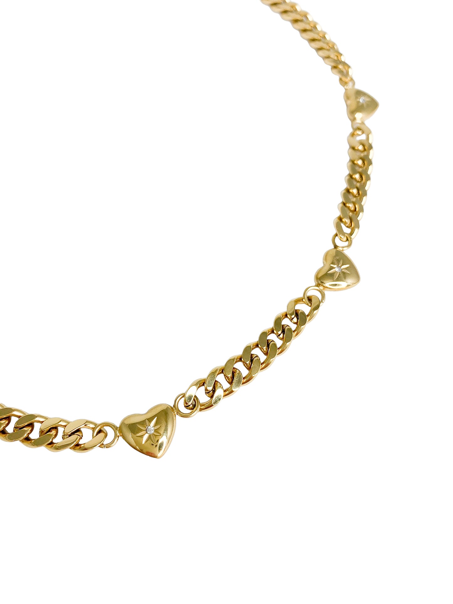 Gold Multiple Hearts Necklace