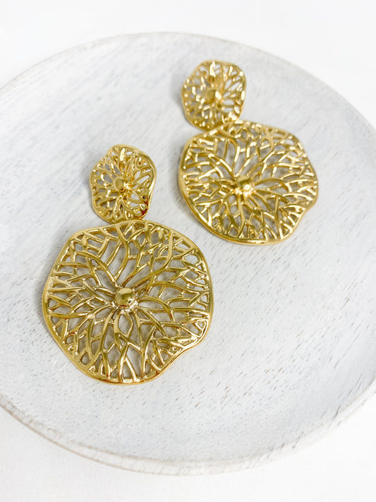 Gold Dainty Circle Earrings