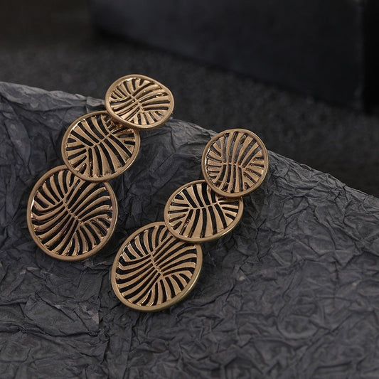 Gold 3 Circles Earrings