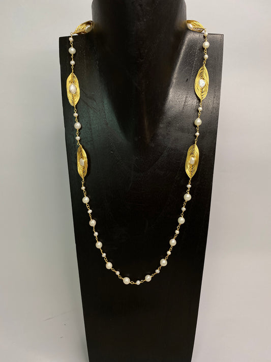14K Gold Plated Pearl Necklace