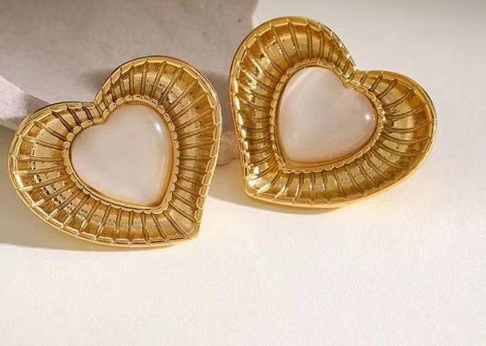 Gold Heart Earrings