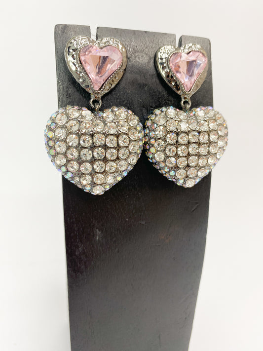 Heart Rhinestone Earrings