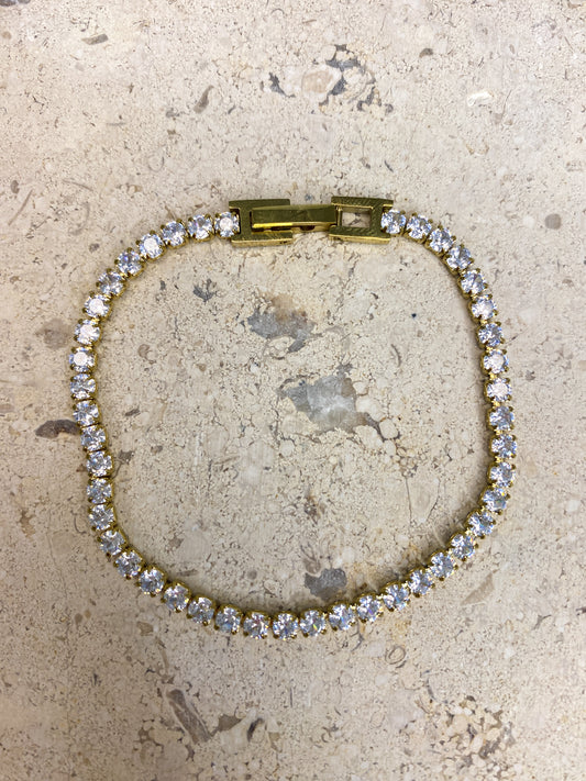 Gold Rhinestone Tennis Bracelet