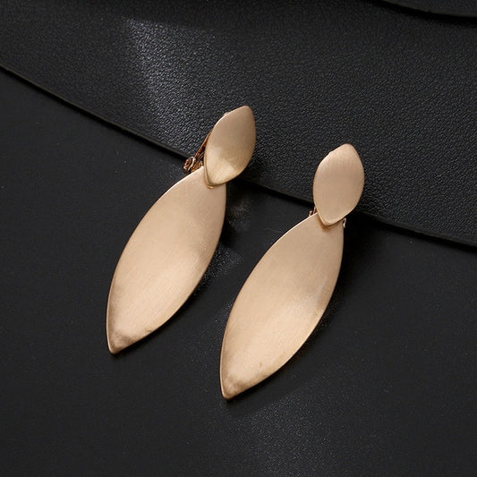 Gold Diamond Shape Clip On Earrings